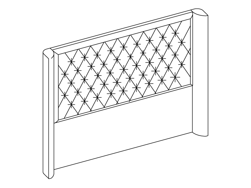 Drawing of the Hugo headboard