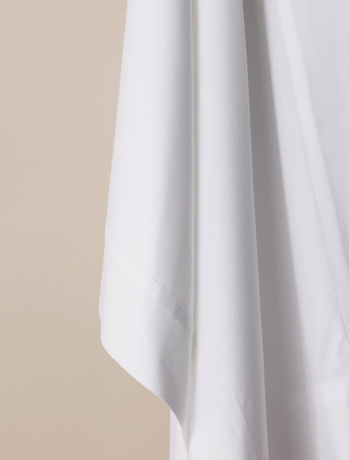 Percale bed sheet hanging